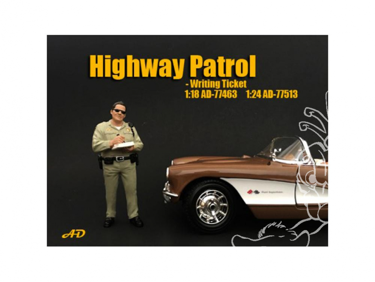 American Diorama figurine AD-77513 Police Autoroute - Ticket en cours 1/24