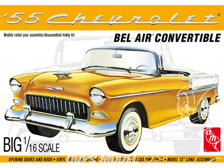 AMT maquette voiture 1134 1955 Chevy Bel Air Convertible 1/16