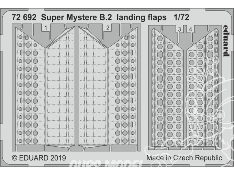 Eduard photodecoupe avion 72692 Volets d'atterrissage Super Mystere B.2 Special Hobby 1/72