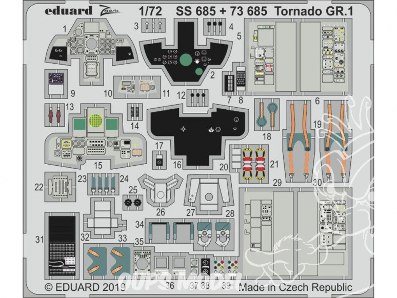 Eduard photodecoupe avion SS685 Zoom Amélioration Tornado GR.1 Italeri 1/72
