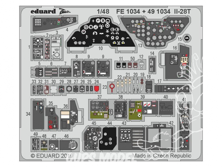 EDUARD photodecoupe avion FE1034 Zoom Amélioration IL-28T Bobcat 1/48