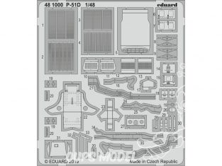 EDUARD photodecoupe avion 491000 Amélioration P-51D Eduard 1/48