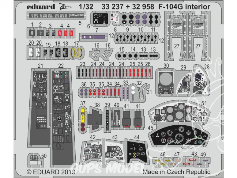 Eduard photodécoupe avion 33237 Zoom Intérieur F-104G Italeri 1/32