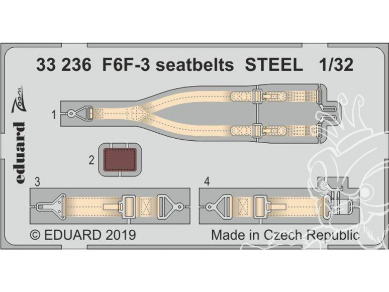 Eduard photodécoupe avion 33236 Harnais métal F6F-3 Trumpeter 1/32