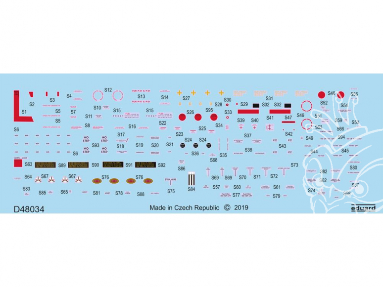 Eduard Decalques avion D48034 Marquages P-51D 1/48