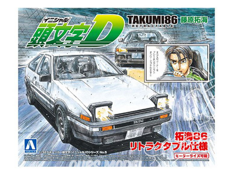 Aoshima maquette voiture 09000 Initial D - Takumi86 Toyota AE86 Trueno 1/32
