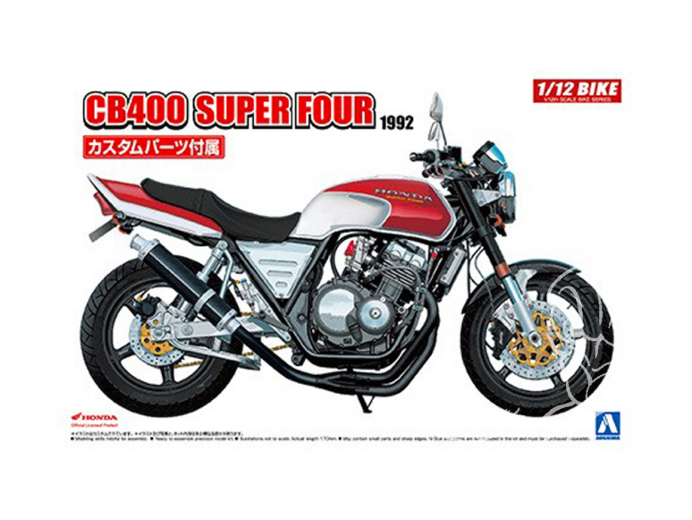 Aoshima maquette moto 55144 Honda CB400 Super Four avec Pièces Custom 1/12