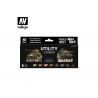 Vallejo Set Wargames Color Series 70201 Set de peinture utilitaire WWII & WWIII 8 pots de peintures 17ml