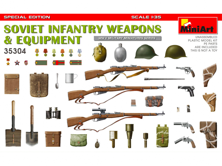 Mini Art maquette militaire 35304 ARMES ET EQUIPEMENT DE L’INFANTERIE SOVIETIQUE WWII ÉDITION SPÉCIALE 1/35