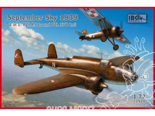 IBG maquette avion 72528 PZL P.11a et PZL 37B Łoś (2 in 1) 1/72