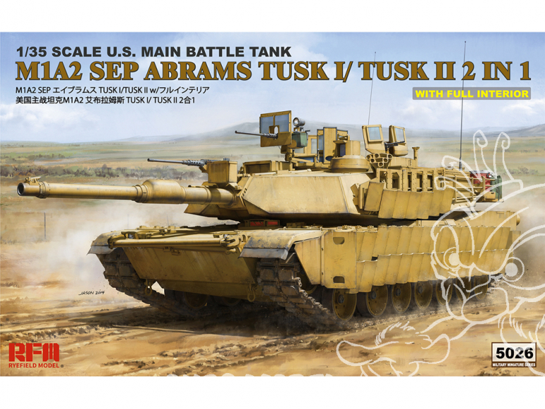 Rye Field Model maquette militaire 5026 M1A2 SEP Abrams Tusk I / Tusk II 2 en 1 avec Full interieur 1/35