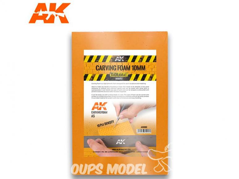 AK interactive ak8092 Plaque mousse de sculpture 10mm A5
