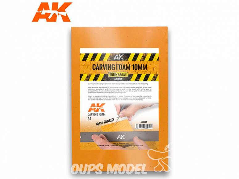 AK interactive ak8094 Plaque mousse de sculpture 10mm A4