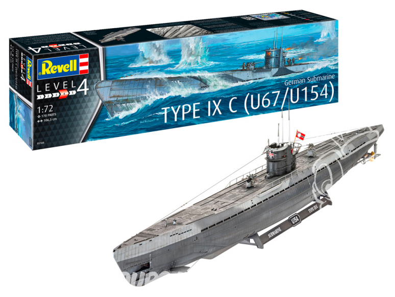 Revell sous-marin 05166 Sous-marin allemand de type IXC U67 / U154 1/72