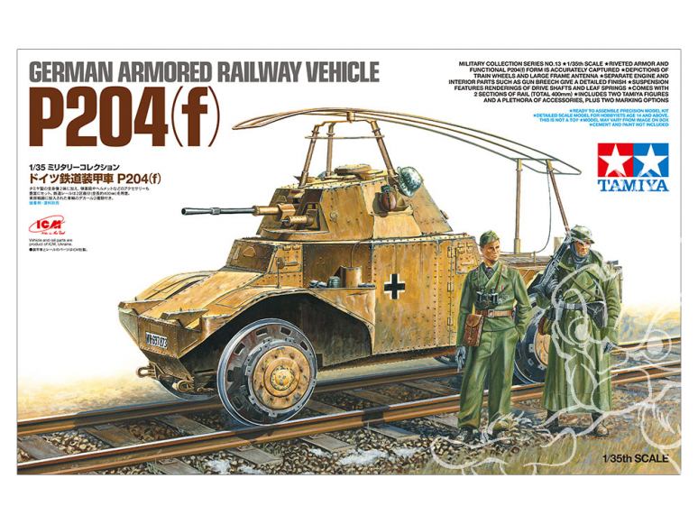 TAMIYA maquette militaire 32413 VÉHICULE FERROVIAIRE BLINDÉ ALLEMAND P204 (f) 1/35