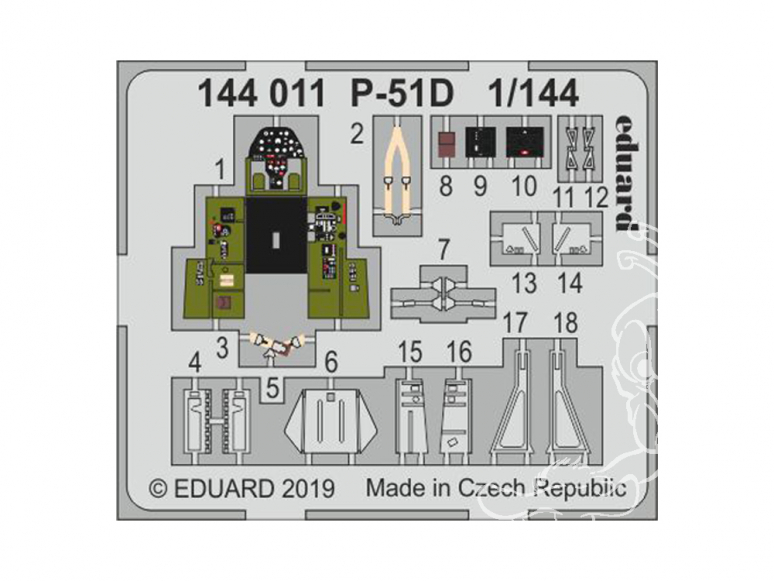 Eduard photodecoupe avion 144011 Amélioration P-51D Eduard / Platz 1/144