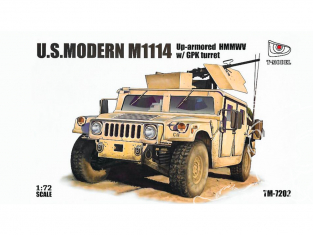 T-Model TM-7202 maquette militaire M1114 US HMMWV avec tourelle GPK 1/72