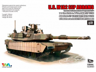 T-Model TK-7310 maquette militaire M1A2 SEP Abrams avec Tusk et M151 CrowsII 1/72