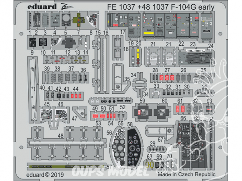 EDUARD photodecoupe avion FE1037 Zoom Amélioration F-104G Early Kinetic 1/48