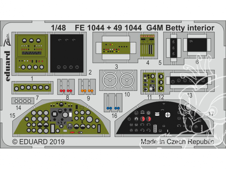 EDUARD photodecoupe avion FE1044 Zoom Intérieur G4M Betty Tamiya 1/48