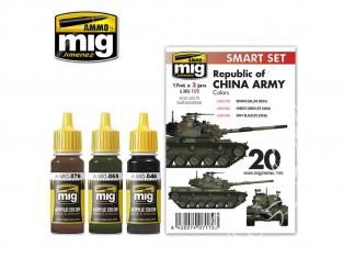 MIG peinture 7172 Set couleurs Republic of China Army 3 x 17ml