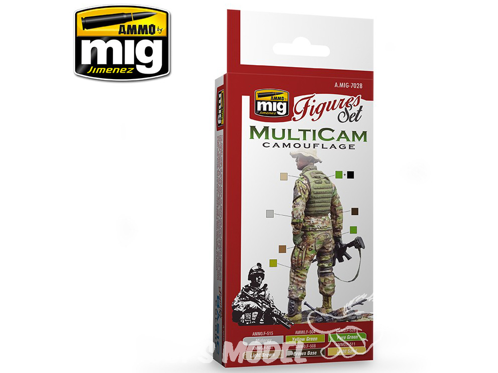MIG peinture Figurines 7028 Set camouflage MultiCam 6 x 17ml