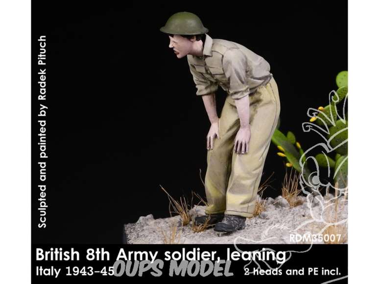 Rado miniatures figurines RDM35007 8ème Armée Britannique - Soldat penché Italie 1943-45 1/35