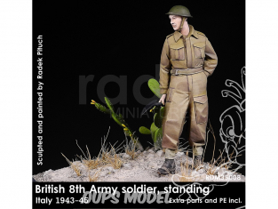 Rado miniatures figurines RDM35008 8ème Armée Britannique - Soldat debout Italie 1943-45 1/35