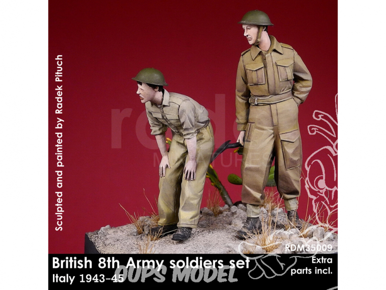 Rado miniatures figurines RDM35009 8ème Armée Britannique - 2 Soldats Italie 1943-45 1/35