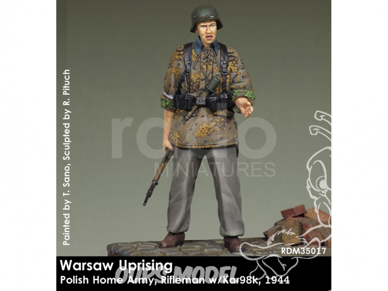 Rado miniatures figurines RDM35017 Insurrection de Varsovie - Polish Home Army - Rifleman w/Kar98k 1944 1/35