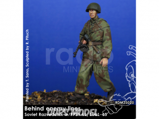 Rado miniatures figurines RDM35020 Derrière les lignes ennemies - Soviet Razvedchik w/PPSh 41 1941-45 1/35