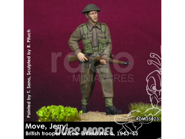 Rado miniatures figurines RDM35023 Bouge Jerry ! Soldat britannique w/Lee-Enfield No.4 1944-45 1/35