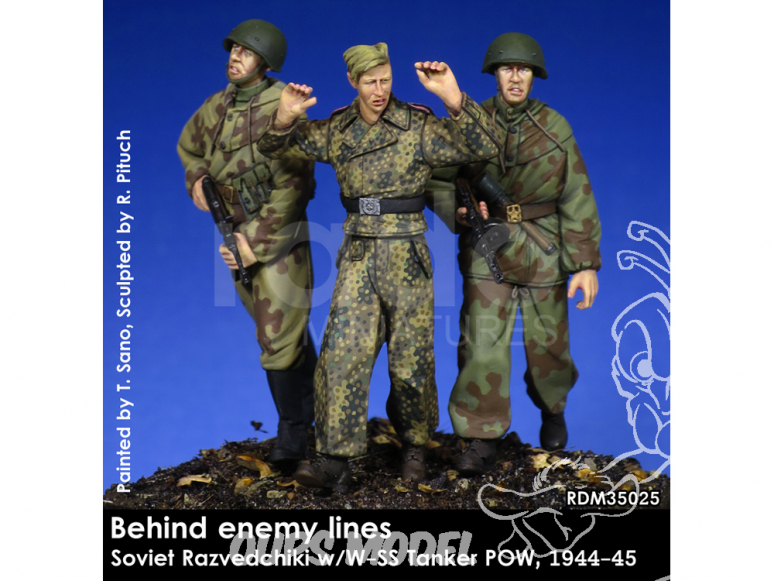 Rado miniatures figurines RDM35025 Derrière les lignes ennemies - Soviet Razvedchik w/W-SS Tanker POW 1941-45 1/35