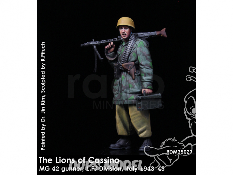 Rado miniatures figurines RDM35027 Les lions de Cassino - MG 42 Gunner 1.FJ Division Italie 1943-45 1/35