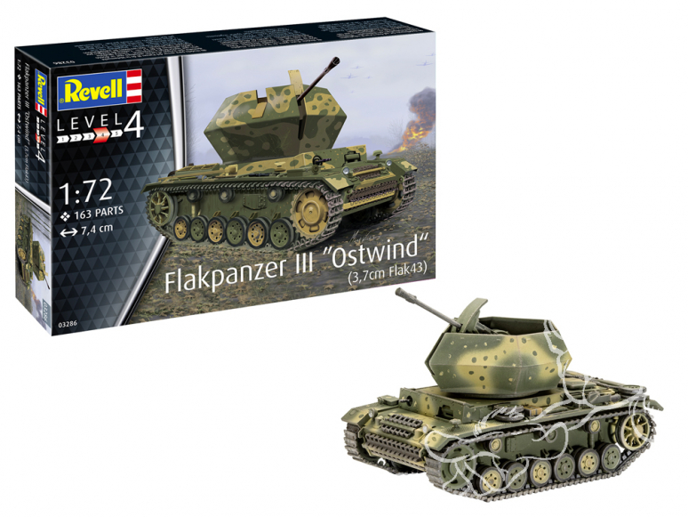 Revell maquette militaire 03286 Flakpanzer III"Ostwind" (3,7 cm Flak 43) 1/72