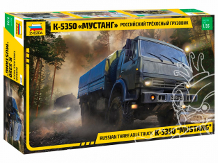 Zvezda maquette militaire 3697 Camion russe à trois essieux K-5350 Mustang 1/35