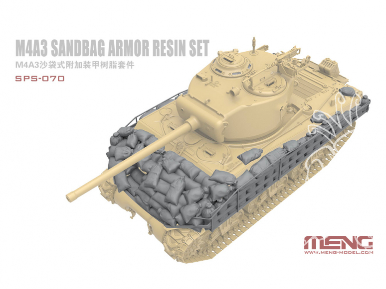 Meng maquette voiture SPS-070 Armure de sacs de sable en resine pour le M4A3 meng 1/35