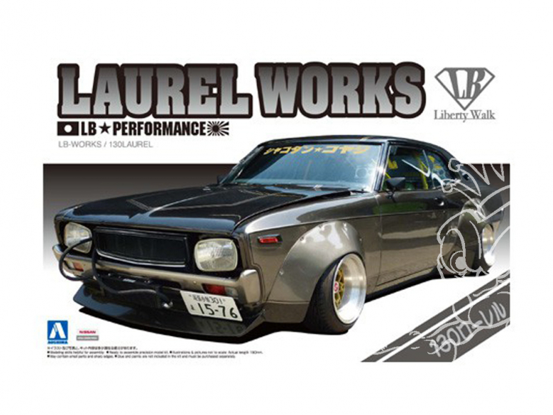 Aoshima maquette voiture 11485 LB Works Laurel Works Nissan 130 Laurel - Liberty Walk 1/24