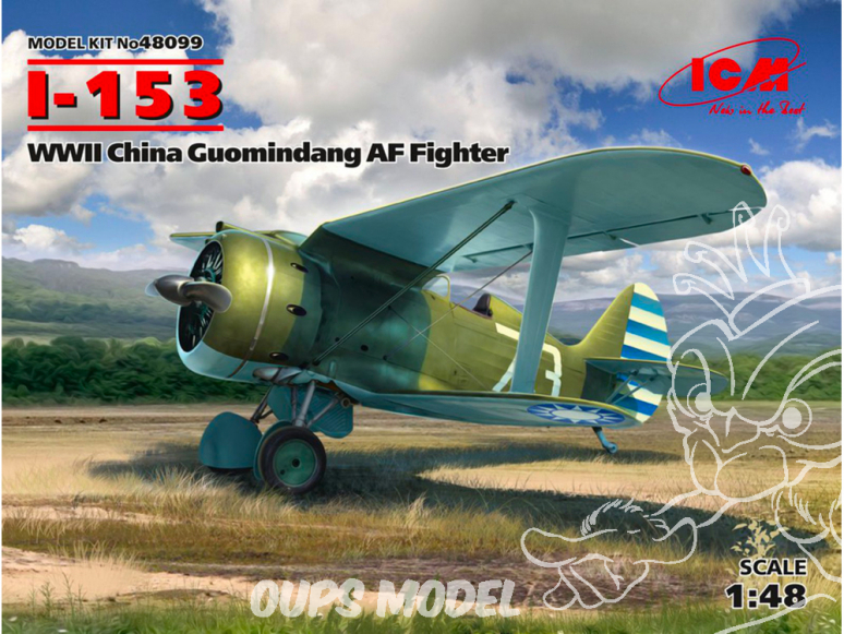 Icm maquette avion 48099 I-153 Combattant AF Guomindang de la Seconde Guerre mondiale en Chine 1/48