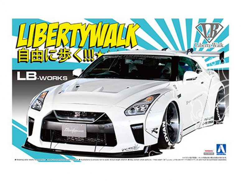 Aoshima maquette voiture 55908 Nissan GT-R R35 Type 1.5 LB Works Liberty Walk 1/24