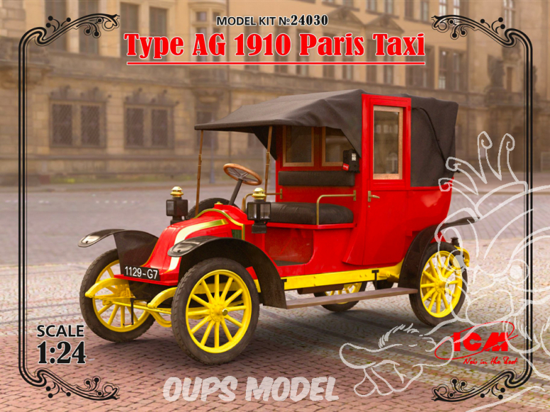 Icm maquette voiture 24030 Renault Type AG 1910 Paris Taxi (100% new molds) 1/24