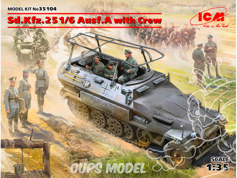 Icm maquette figurines 35104 Sd.Kfz.251 / 6 Ausf.A avec équipage 1/35