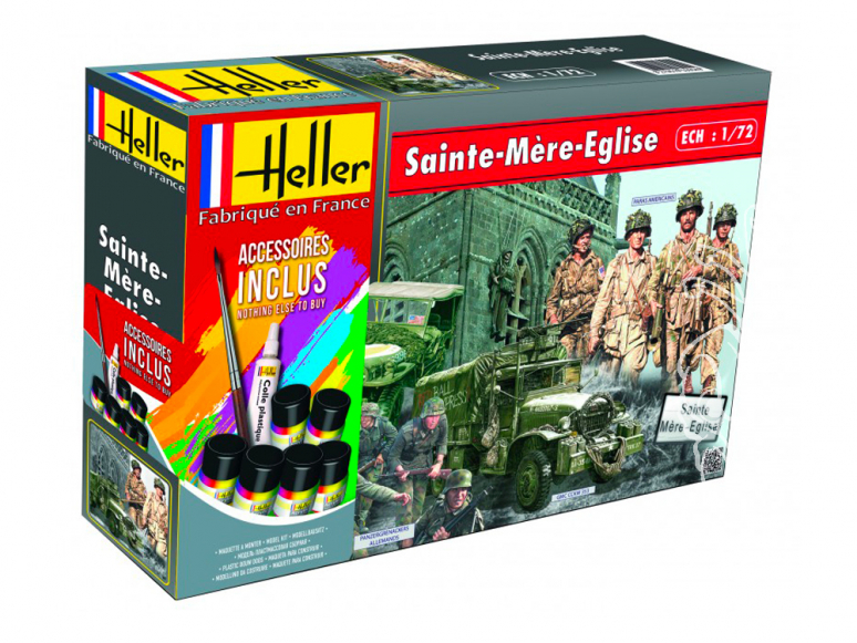 HELLER maquette militaire 53013 SAINTE-MERE-EGLISE kit complet 1/72