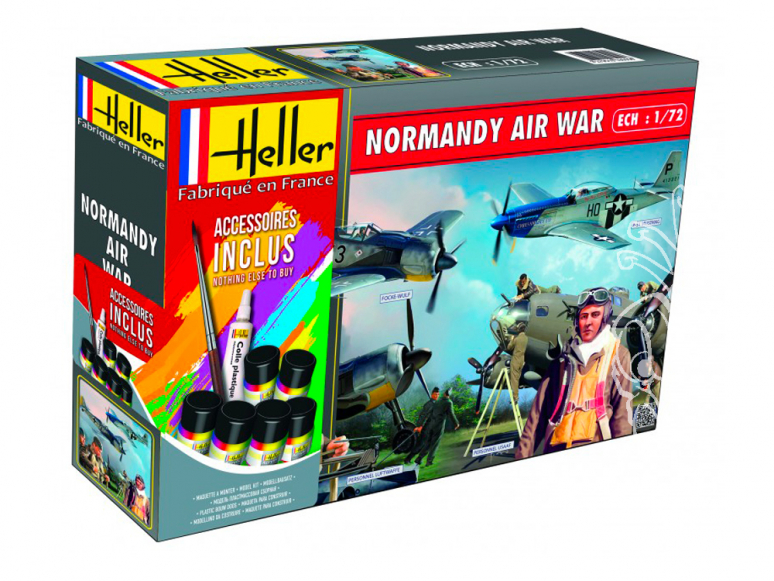 HELLER maquette avion 53014 NORMANDY AIR WAR kit complet 1/72