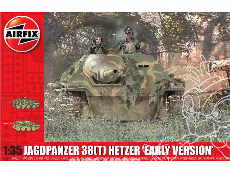 Airfix maquette militaire A1355 JagdPanzer 38(t) Hetzer “Early Version 1/35