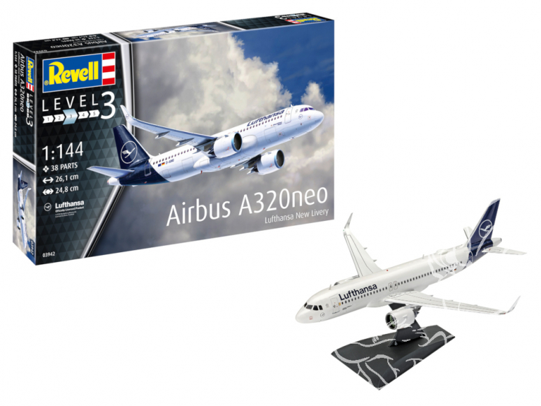 Revell maquette avion 03942 Airbus A320 Neo Lufthansa Nouvelle livrée 1/144