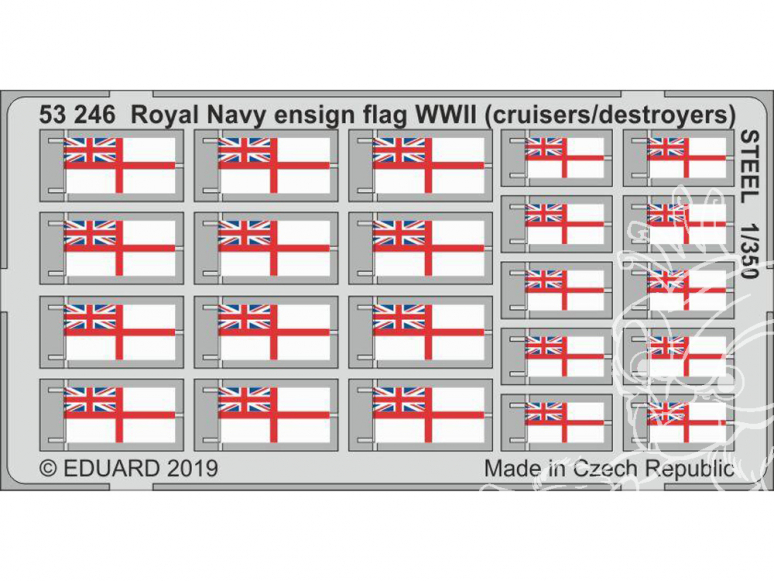 Eduard photodecoupe bateau 53236 Drapeaux Royal Navy WWII (Croiseurs - Destroyers) 1/350