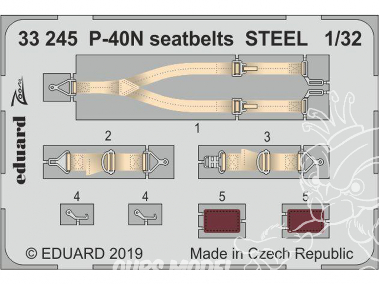 Eduard photodécoupe avion 33245 Harnais métal P-40N Trumpeter 1/32