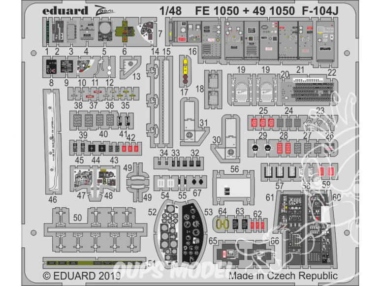 EDUARD photodecoupe avion FE1050 Zoom Amélioration F-104J Kinetic 1/48