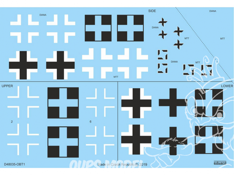 Eduard Decalques avion D48035 Insignes nationaux Messerschmitt Bf 109G-10 MTT / WNF 1/48